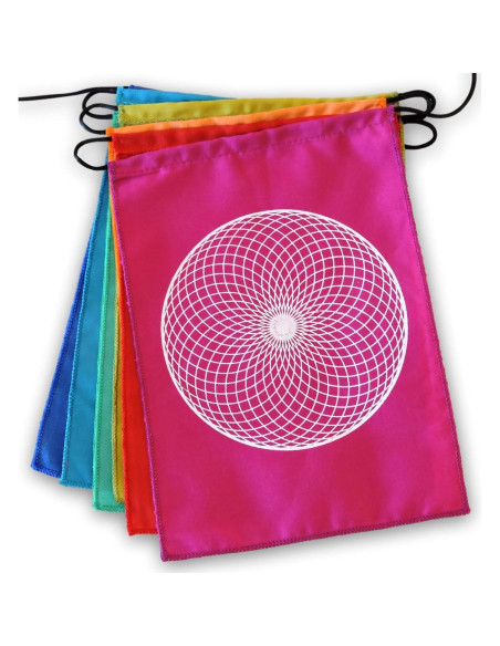 Banderas de Oración Arcoíris Geometría Sagrada 15x20cm