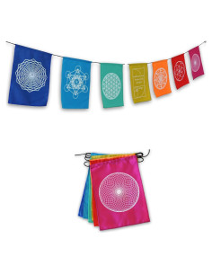 Banderas de Oración Arcoíris Geometría Sagrada 23x30 cm