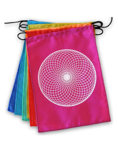 Banderas de Oración Arcoíris Geometría Sagrada 23x30 cm 2