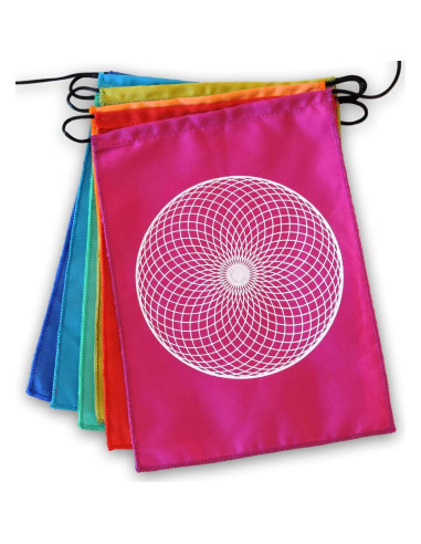 Banderas de Oración Arcoíris Geometría Sagrada 23x30 cm