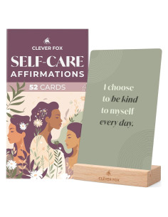 Tarjetas de Afirmación de Autocuidado Clever Fox - 52 Cartas para Bienestar