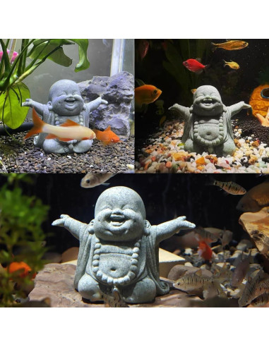 Estatua de Buda Zen de Arenisca 10.3x8x5.5cm para Meditación