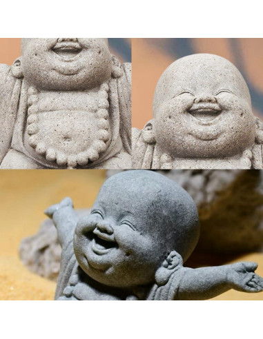 Estatua de Buda Zen de Arenisca 10.3x8x5.5cm para Meditación