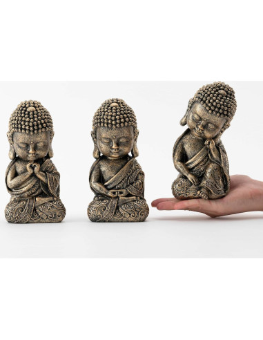 Estatua de Buda Bebé BOIHEGU 20 cm Dorada para Meditación