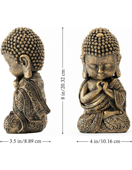Estatua de Buda Bebé BOIHEGU 20 cm Dorada para Meditación