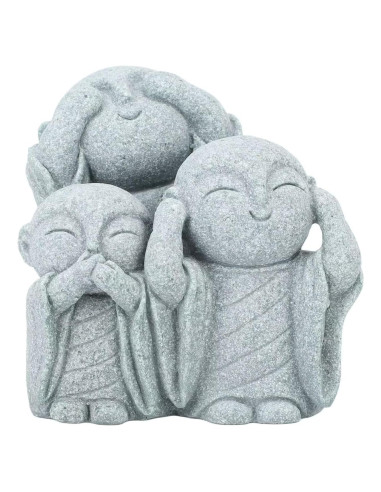 Estatua de Buda Monje Mini Verde Arenisca 19 cm Decoración Zen