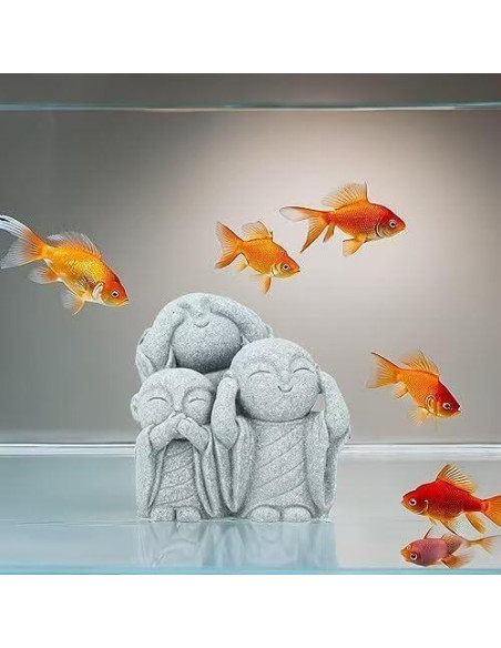 Estatua de Buda Monje Mini Verde Arenisca 19 cm Decoración Zen