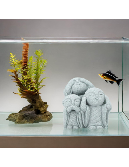 Estatua de Buda Monje Mini Verde Arenisca 19 cm Decoración Zen