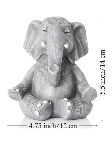 Estatua de Elefante Zen AMOIENSIS 13.97 cm Decoración Meditación