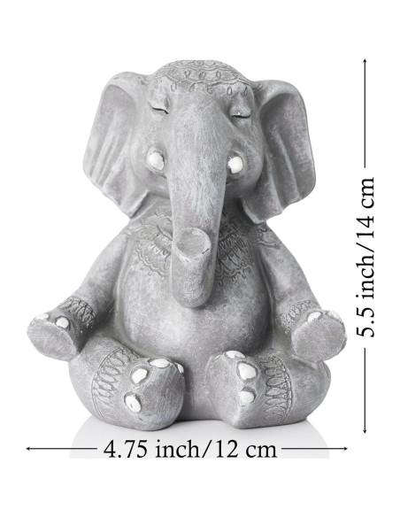Estatua de Elefante Zen AMOIENSIS 13.97 cm Decoración Meditación