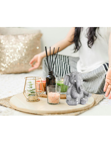 Estatua de Elefante Zen AMOIENSIS 13.97 cm Decoración Meditación