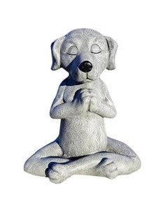 Estatua de Perro Meditador EatingBiting 9.3x8x12cm Resina Gris