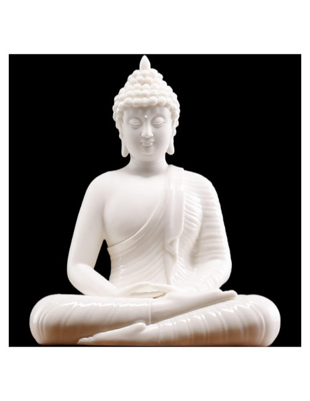Estatua de Buda de Cerámica Blanca 15.24 cm Qinlang
