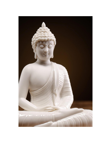 Estatua de Buda de Cerámica Blanca 15.24 cm Qinlang