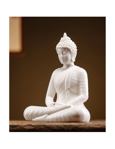 Estatua de Buda de Cerámica Blanca 15.24 cm Qinlang