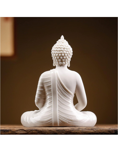 Estatua de Buda de Cerámica Blanca 15.24 cm Qinlang
