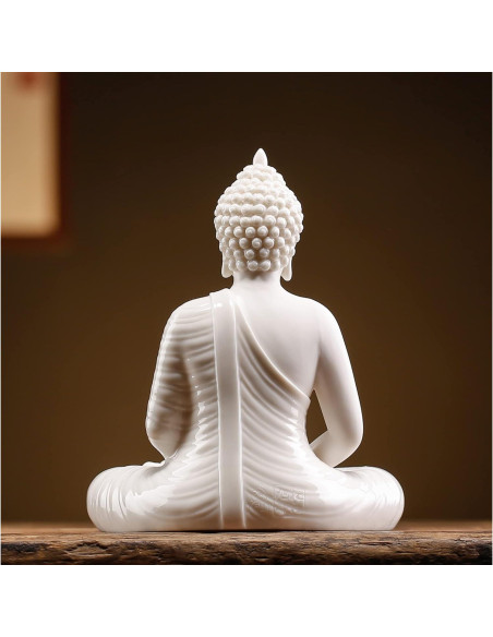 Estatua de Buda de Cerámica Blanca 15.24 cm Qinlang