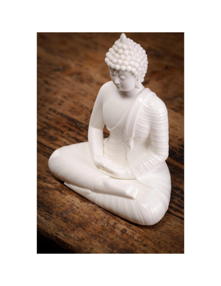Estatua de Buda de Cerámica Blanca 15.24 cm Qinlang