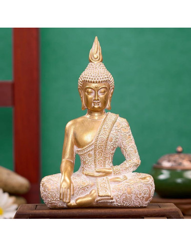 Estatua de Buda de Resina Dorada Swaite 20 cm para Decoración Zen