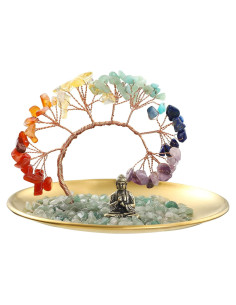 Árbol de Cristal de 7 Chakras CYYKDA - Buda de Riqueza 13.97 cm