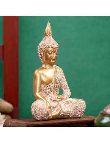 Estatua de Buda de Resina Dorada Swaite 20 cm para Decoración Zen