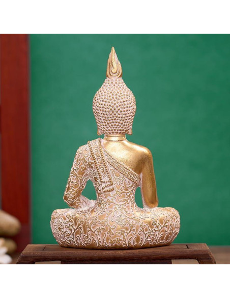 Estatua de Buda de Resina Dorada Swaite 20 cm para Decoración Zen