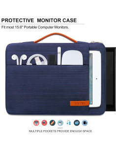 Funda Portátil Lacdo 15.6" Azul con Bolsillos y Protección 2
