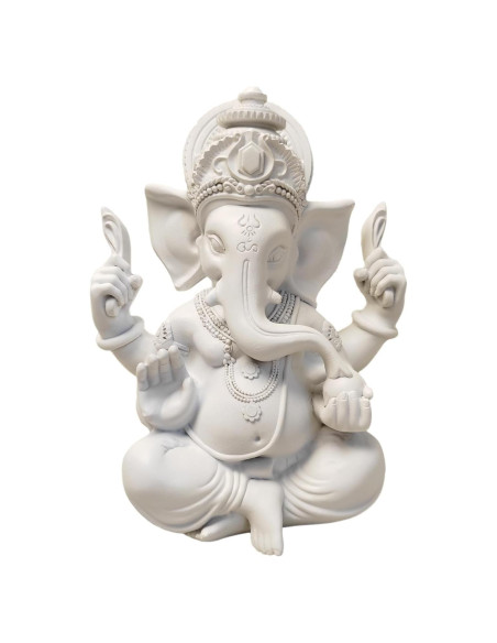 Estatua de Ganesha 20 cm Yahu Lando - Decoración Hindú Blanca