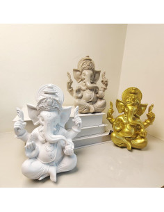Estatua de Ganesha 20 cm Yahu Lando - Decoración Hindú Blanca 2
