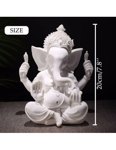 Estatua de Ganesha 20 cm Yahu Lando - Decoración Hindú Blanca