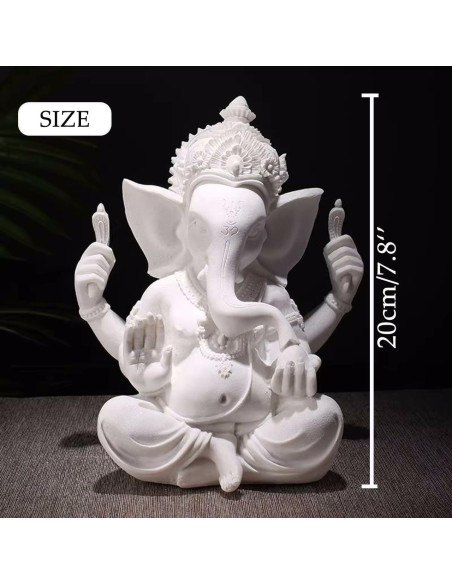 Estatua de Ganesha 20 cm Yahu Lando - Decoración Hindú Blanca