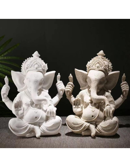 Estatua de Ganesha 20 cm Yahu Lando - Decoración Hindú Blanca