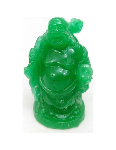 Set de 6 Estatuas de Buda Riendo JapanBargain 5.08 cm Verde Jade