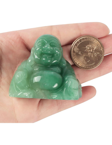 Estatua Buda Feliz de Cristal Aventurina Verde 5 cm Decoración Estatua Buda Feliz de Cristal Aventurina Verde 5 cm Decoración