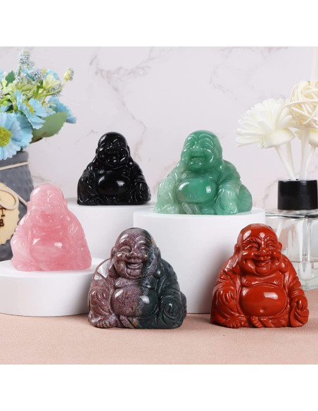 Estatua Buda Feliz de Cristal Aventurina Verde 5 cm Decoración Estatua Buda Feliz de Cristal Aventurina Verde 5 cm Decoración