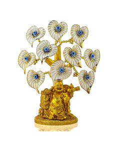 Árbol de Dinero Feng Shui Ojo Maligno Azul con Buda 24.1x19.1cm