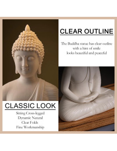 Estatua de Buda Shakyamuni 21.8 cm Cerámica ARBTOTCE Decoración 2