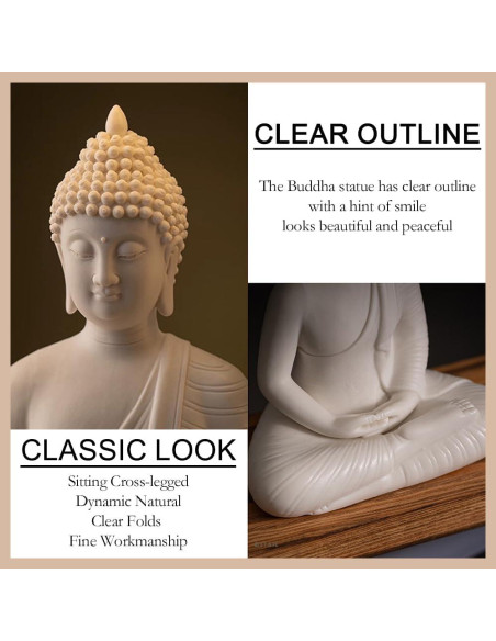 Estatua de Buda Shakyamuni 21.8 cm Cerámica ARBTOTCE Decoración