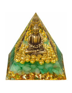Estatua Buda Meditador FENGSHUI-CAISHEN en Pirámide de Cristal