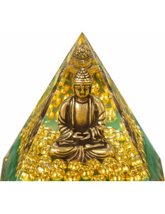 Estatua Buda Meditador FENGSHUI-CAISHEN en Pirámide de Cristal 2