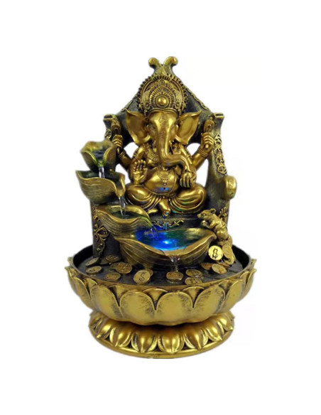Fuente de Agua de Interior Ganesha SURPRIZON 30 cm Resina Dorada