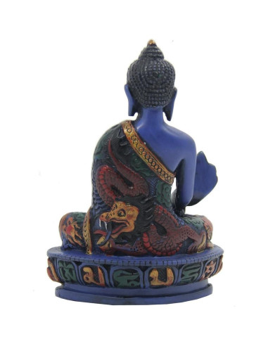 Estatua de Buda de la Medicina 14 cm pintada a mano - Lama Sanadora