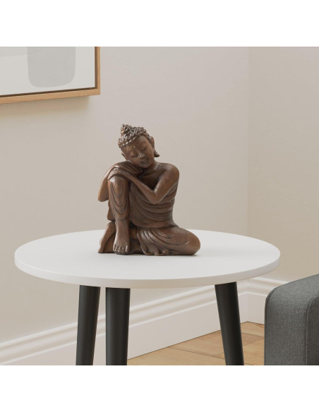 Estatua de Buda de Madera de Teca Serene Spaces 26.67 cm