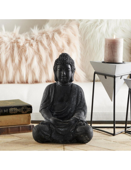 Escultura Decorativa Buda Cerámico Gris 30.48 cm CosmoLiving