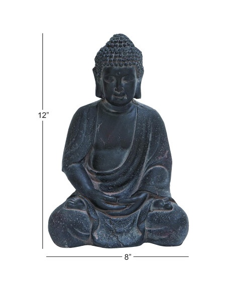 Escultura Decorativa Buda Cerámico Gris 30.48 cm CosmoLiving