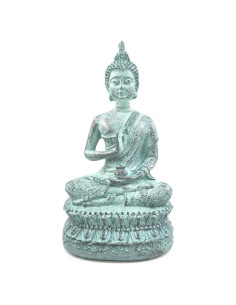 Estatua de Buda Tailandés Sentado Turquesa 17 cm de Resina