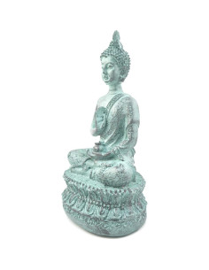 Estatua de Buda Tailandés Sentado Turquesa 17 cm de Resina 2