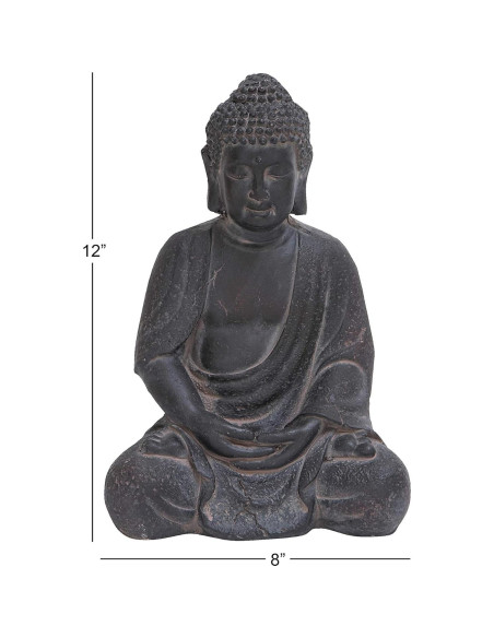 Escultura Decorativa Buda Cerámico Gris 30.48 cm CosmoLiving