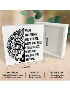 Caja de Madera Decorativa NKBINLILI para Meditación 12.7cm 2