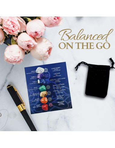 Kit de Cristales Sanadores ZATNY - 7 Piedras Chakra con E-book